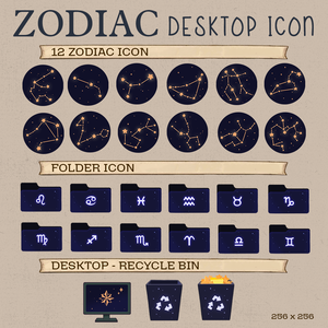 Zodiac ICON | Desktop Icons | Sticker | Material