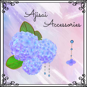 【無料/Freeあり】アジサイ髪飾り/イアリング Hydrangea hair accessory/earrings