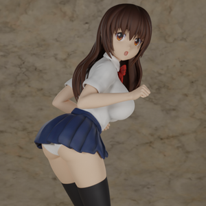 Naughty Anime Schoolgirl Figure STL 3D printing