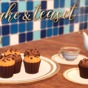 【VRChat想定】cupcake＆teaset