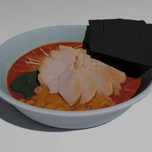Spicy Miso Ramen 3D Model | Japanese Food | High-Poly FBX