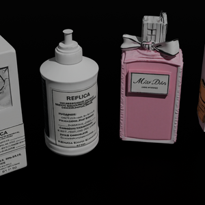 Luxury Perfume Collection 3D Model | Designer Fragrance Set | High-Poly FBX