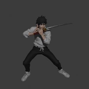 呪術廻戦　乙骨憂太　Okkotsu Yuta Character 3D Model | Jujutsu Kaisen Inspired | Battle Pose | Unrigged FBX