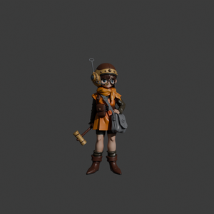 クロノトリガー　ルッカ　Lucca Character 3D Model | Chrono Trigger Inspired | Inventor Girl with Gun | FBX