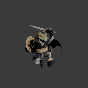 クロノトリガー　かえる（勇者）　Frog Knight Character 3D Model | Chrono Trigger Inspired | Heroic Warrior | FBX