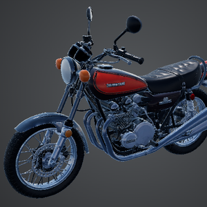 1970s Classic Japanese Motorcycle - High Detail 3D Model (Blender)