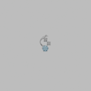 K10 White Gold Earrings 3D Model | Blue Topaz Diamond | High-Detail Jewelry FBX