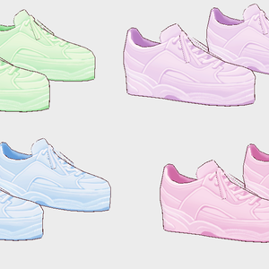 shoes sneakers vroid 4 colors pastel ♛ 