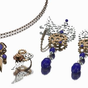 セール！！【Steampunk 3点セット ネックレス、イヤリング、指輪】