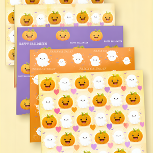 ハロウィン　ポップなデザインシート　5枚