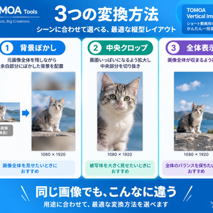 TOMOA Vertical Image β｜画像をショート動画用1080×1920へ一括変換