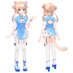 【VRChat】【MMD】【VRM】オリジナル3Dモデル LO1136 雨猫 缩略图 2