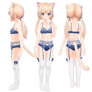 【VRChat】【MMD】【VRM】オリジナル3Dモデル LO1136 雨猫 缩略图 3