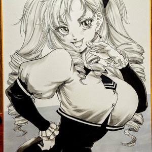 昼寝初原画展『ナマ漫』使用済みペン先付き直筆サイン入りイラスト
