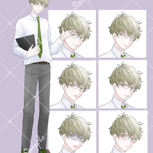 【無料あり】立ち絵素材・眼鏡男性01