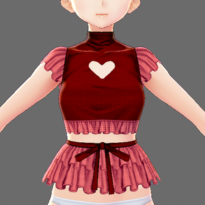 sexy ruffled vroid top with heart cut
