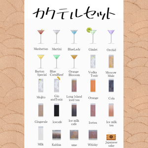 【cluster用】カクテルセット（ギミック付き）