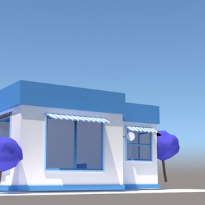 かわいい カフェの 建物 (Cute cafe building)