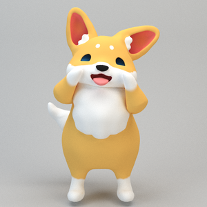 にこにこ 仔犬 (骨組み、表情)
