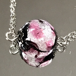 ホタルガラス桜🌸一粒ネックレス
