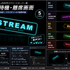 懐かしのDVDスクリーンセーバー風｜配信待機・離席画面【OBS対応】
