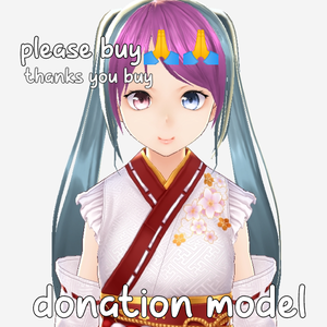 Blue pink model girl vroid (please donate if you want)