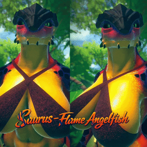 Saurus - Flame Angelfish - Texture & Material PC ' vrchat '
