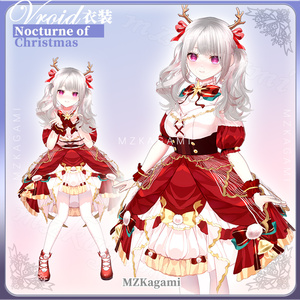 【VRoid】聖夜の宴 / Nocturne of Christmas / Christmas Lolita Dress（XWear付）