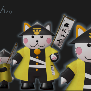VRChat想定 「萩にゃん。」の３Ｄモデル（萩市の許可取得済）
