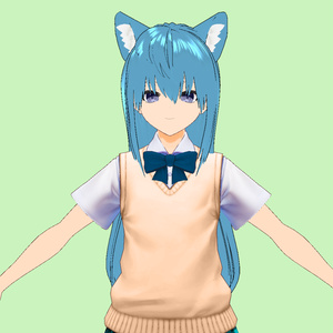 【VRoid beta】猫耳ロングヘア cat ears long hair preset ふわふわ fluffy