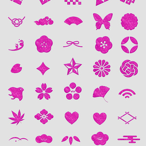 【無料】　和柄グミ png素材 背景透過