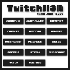 【Twitchパネル】黒い背景のシンプルなパネル
