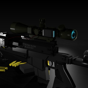 PGM.338LM ULTIMA・RATIO「BlackOut」スナイパーライフル【ゲーム制作／映像制作／VRC向け3Dモデル】 缩略图 7