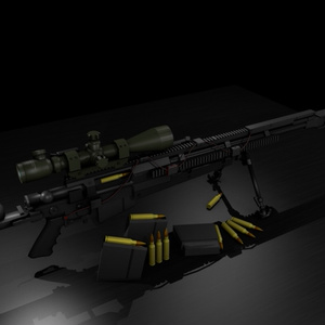 PGM.338LM ULTIMA・RATIO「BlackOut」スナイパーライフル【ゲーム制作／映像制作／VRC向け3Dモデル】 缩略图 3