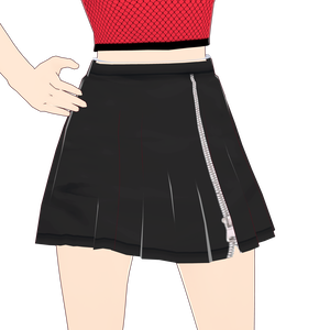 Pleated skirt with zipper