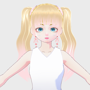 Vtuber vrm 3D Model virtual live Blonde girl