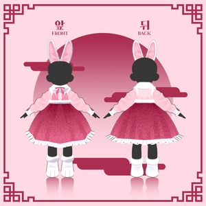 『2アバター対応』🐰토끼 한복 / toki Hanbok🌕 缩略图 2