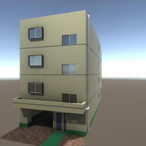 【無料Free】日本のビルセット08ユニティ用3Dモデル