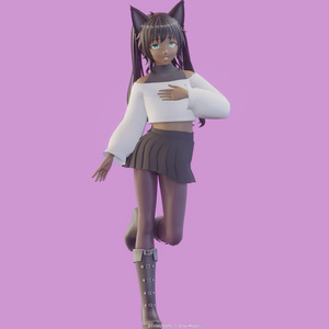 Vroid Furry Female Base - Cappy - BOOTH