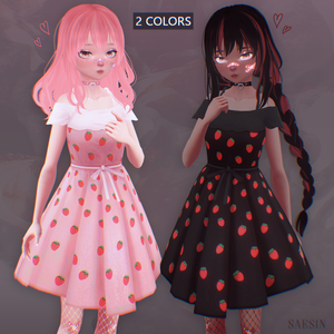 Strawberry Dress • Pink & Black