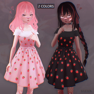 Strawberry Dress • Pink & Black