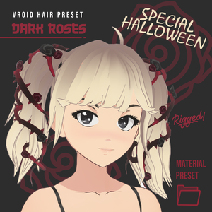 Dark Roses with two Tails Hair Preset - SPECIAL HALLOWEEN🌹