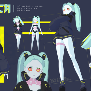 Rebecca 3d model .vrm and .pmx - Cyberpunk