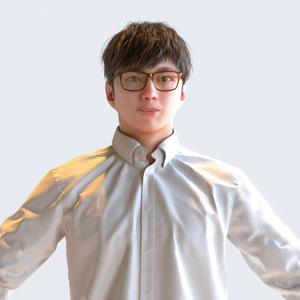 カジュアル男性 Aポーズ 2 - C1-M2E A【3D人物モデル/人間3Dモデル】