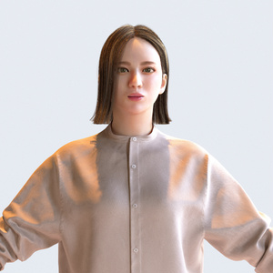 カジュアル女性 Aポーズ 3 - C1-F3F A【3D人物モデル/人間3Dモデル】