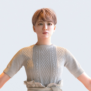 カジュアル女性 Aポーズ 4 - C1-F4K A【3D人物モデル/人間3Dモデル】