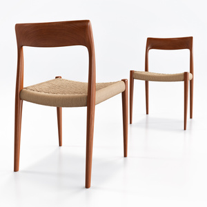 Moller Model 77 ダイニングチェア チーク&ペーパーコード【3Dモデル】