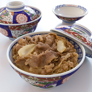 牛丼 - 蓋付きどんぶりセット【3Dモデル】 缩略图 2