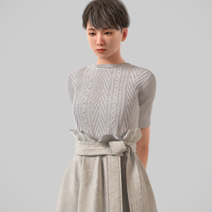 カジュアル女性3Dモデルver.2  C-FK2【UE5 / Blender / Cinema4D】モジュラーキャラクターシリーズ