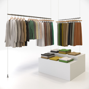 Casual style women's clothing set |Hangers&Folds flat&Closet Organizers & Garment Racks[3D Model]